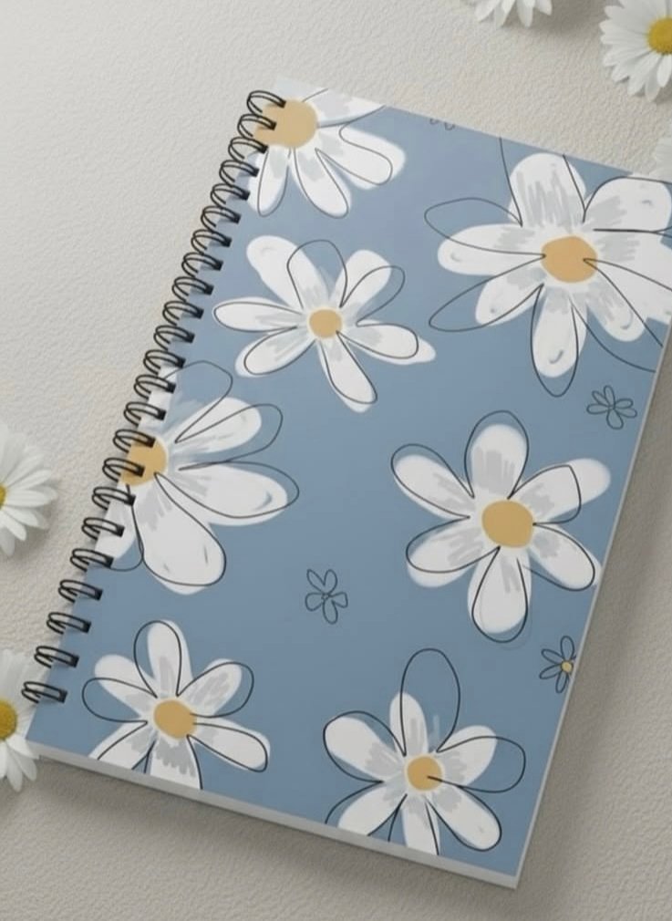 Aesthetic white flowers Notebook 📒 